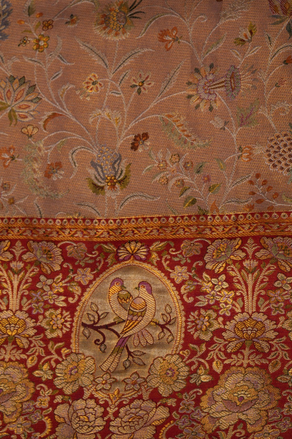 Image of Kanchipattu Tissue Brocade Pink Gold Saree